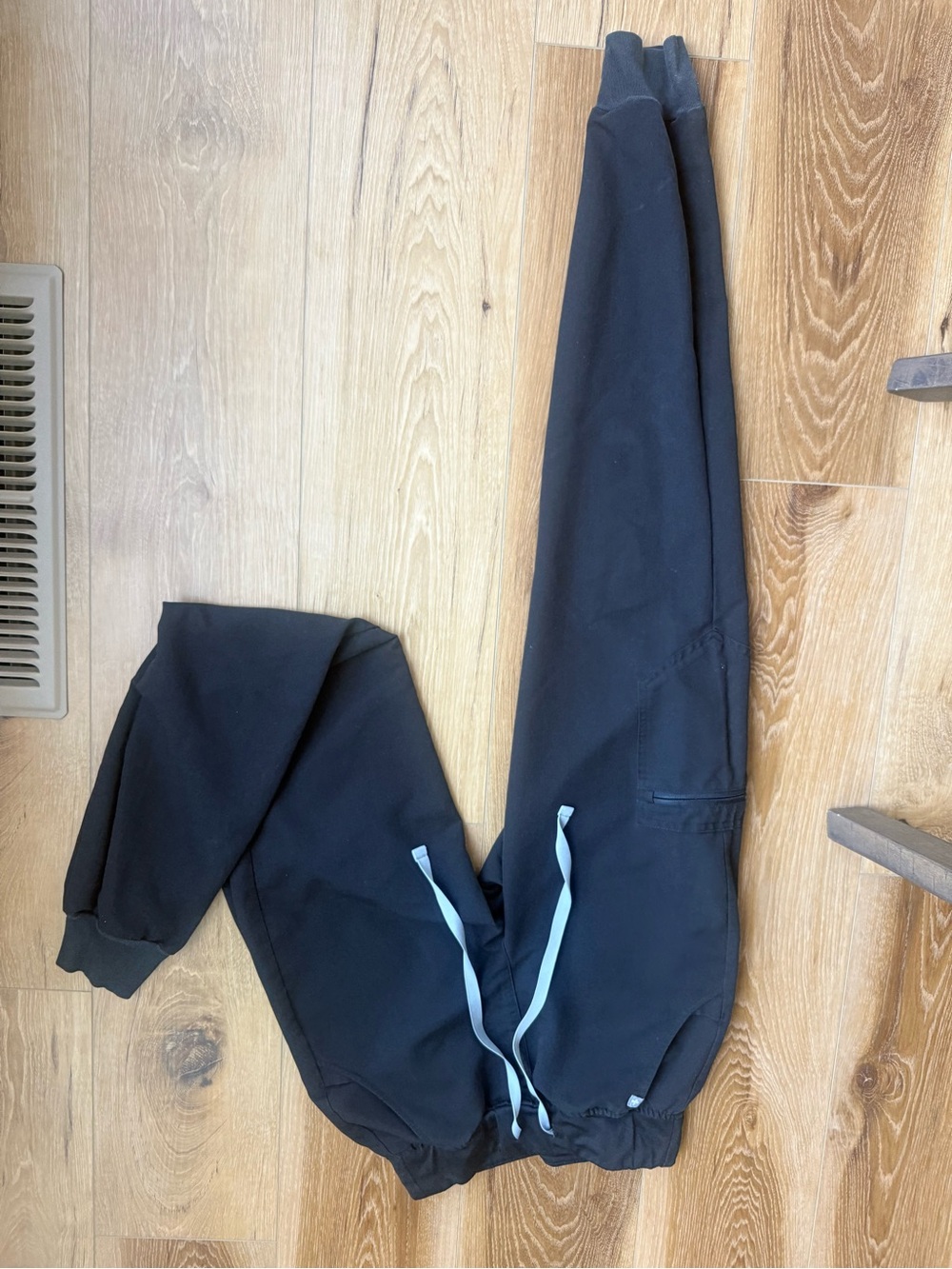 Figs Black Joggers with Light Blue Drawstring